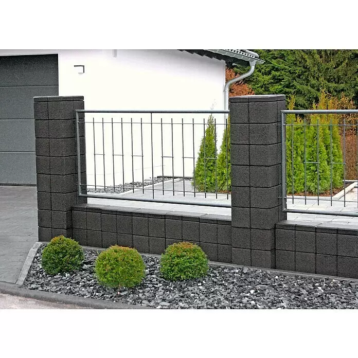 Christoph Gartenmauer Ambienta - 40 x 20 x 20 cm, Anthrazit, Beton - Stimmungsaufnahme
