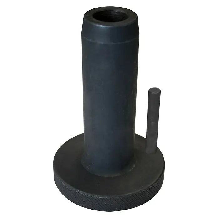 Güde Adapter Metall mit Pin 33 - Passend für: Güde Benzin-Pfahlramme GPR 822 PRO und GPR 801 E - Nahaufnahme eines Adapters mit einem zylindrischen Gehäuse und einem kreisförmigen Sockel, ideal für präzise Verbindungen.