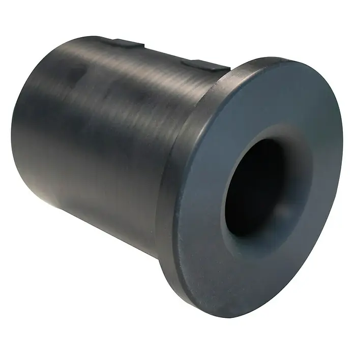 Güde Adapter PVC - Passend für: Metallstangen bis Ø 55 mm, Güde Benzin-Pfahlramme GPR 822 PRO - Schwarze zylindrische Buchse mit einer kreisförmigen Öffnung, ideal für verschiedene Anwendungen, robust und präzise gefertigt.