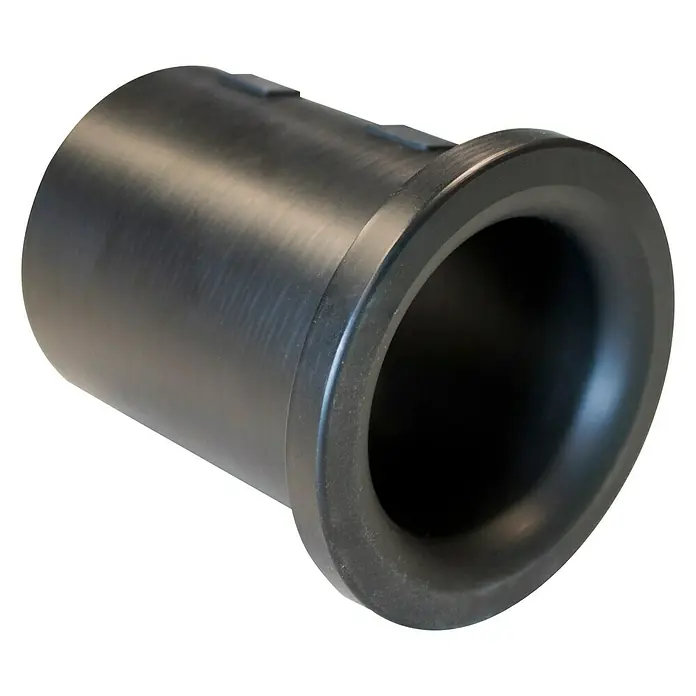 Güde Adapter PVC - Passend für: Metallstangen bis Ø 65 mm, Güde Benzin-Pfahlramme GPR 822 PRO - Nahaufnahme eines schwarzen, zylindrischen Produkts mit einer trichterförmigen Öffnung. Ideal für industrielle Anwendungen oder spezielle Projekte.