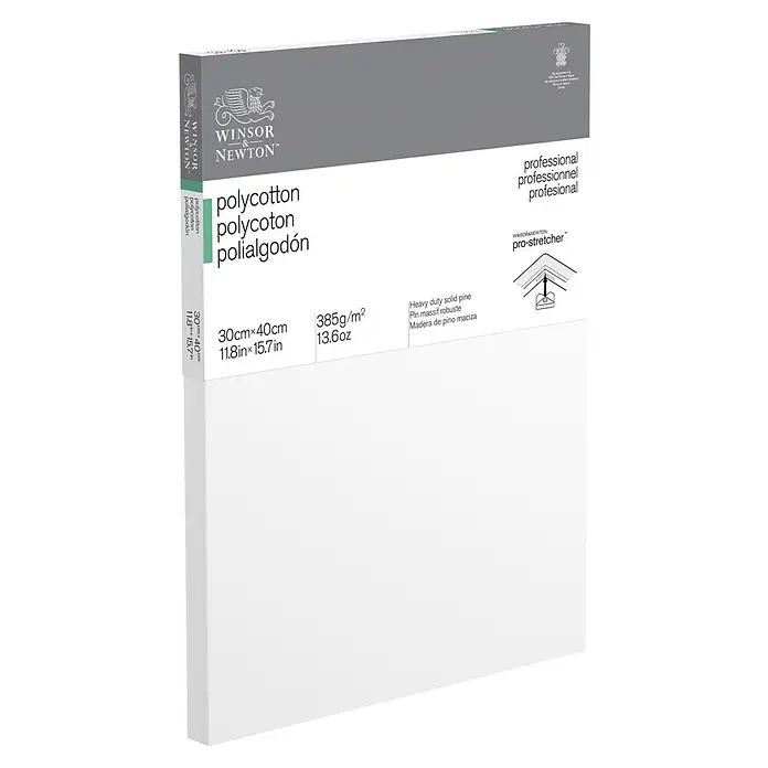 Winsor & Newton Keilrahmen Professionell - 30 x 40 x 2,1 cm, Baumwoll-Mischgewebe, 3-fach grundiert, Grammatur: 385 g/m², Mittelfein - Winsor & Newton Keilrahmen, 30x40cm, bespannt mit Polycotton-Gewebe, ideal für professionelle Künstler und anspruchsvolle Maltechniken.
