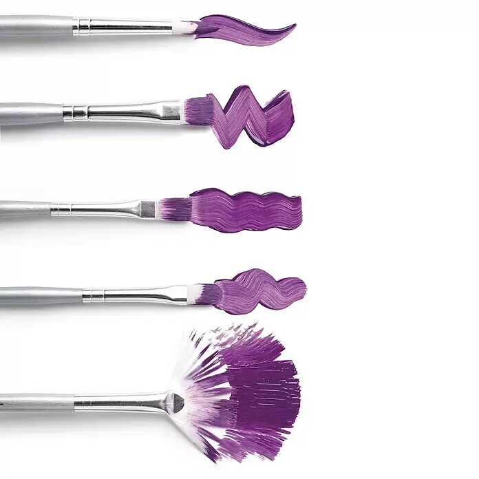 Liquitex Basics Künstlerpinsel-Set Kurz - 6 -tlg. - Detailaufnahme