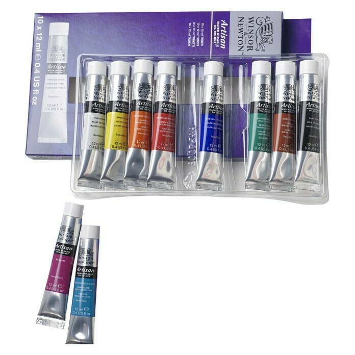 Winsor & Newton Artisan Ölfarben-Set10 Stk. x 12 ml, Tube View From Above