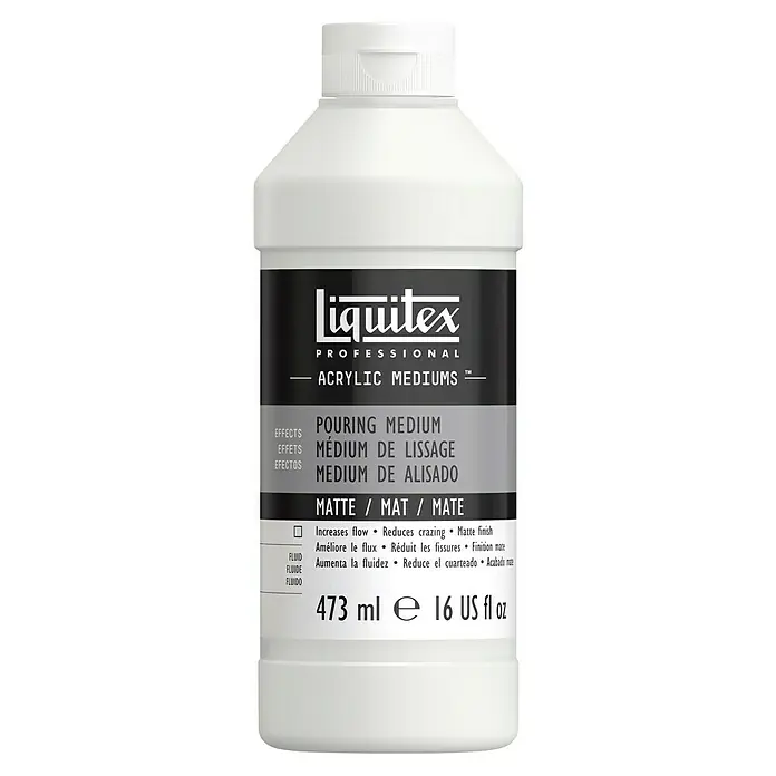 Liquitex Professional Gießmedium Matt - 473 ml, Transparent - Liquitex Professional Acryl-Medium, Gießmedium, matte Oberfläche, 473 ml, erhöht die Fließfähigkeit, reduziert Rissbildung und sorgt für ein mattes Finish.