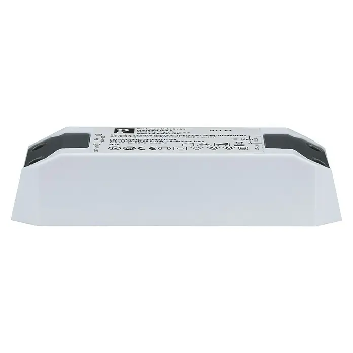 Paulmann Transformator - 50 VA, 220 V - 240 V - Produktansicht des Paulmann Licht GmbH Ultra70-N3 elektronischen Transformators, dimmbar und geeignet für Halogenlampen bis 70W.