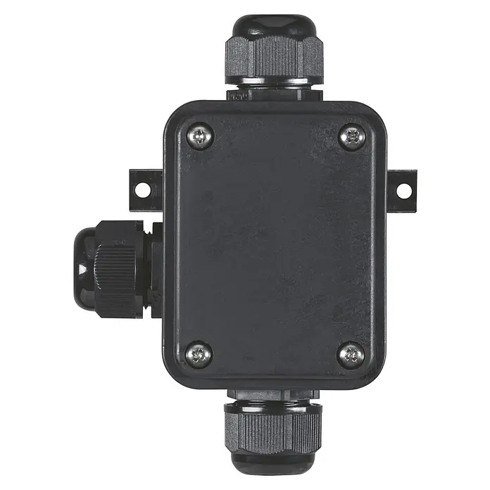 Paulmann Special Line Verbindungsbox - Kunststoff, IP68 - Schwarze Verteilerdose mit drei Kabelverschraubungen und vier Schrauben zur Befestigung des Deckels. Für sichere Kabelverbindungen.