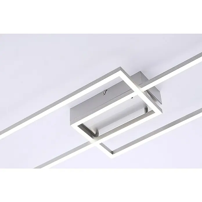 Just Light LED-Deckenleuchte Iven - 40 W, L x B x H: 110 x 25 x 7 cm, Stahl, Warmweiß - Moderne LED-Deckenleuchte mit quadratischem Design aus Aluminium und hellem, energiesparendem Licht für eine stilvolle Beleuchtung im Raum.