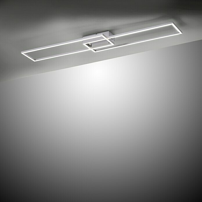 LeuchtenDirekt LED stropna svjetiljka (2 x 20 W, Boja: Čelik, D x Š x V: 110 x 25 x 7 cm)