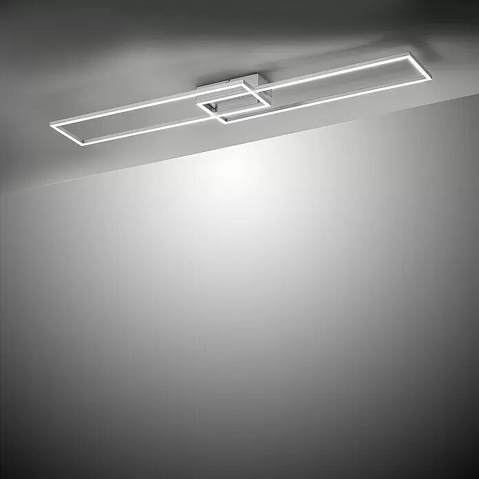 Just Light LED-Deckenleuchte Iven - 40 W, L x B x H: 110 x 25 x 7 cm, Stahl, Warmweiß - Stimmungsaufnahme