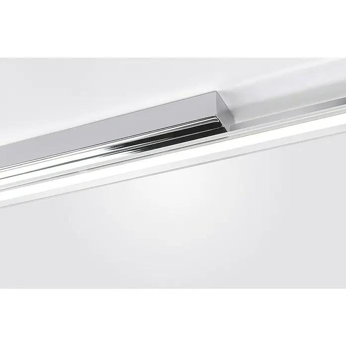Paul Neuhaus LED-Wandleuchte - L x B x H: 80 x 4,2 x 5,5 cm, Chrom - Detailaufnahme einer modernen LED-Wandleuchte mit Chromakzenten, die ein helles und gleichmäßiges Licht für Badezimmer oder Flure bietet.