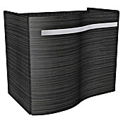 Camargue Wave Mini Waschtischunterschrank (39 x 60 x 50 cm, Links, Darkoak, Matt)