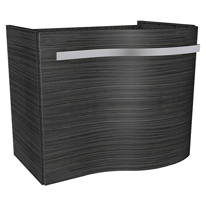 Camargue Wave Mini Waschtischunterschrank (39 x 60 x 50 cm, Rechts, Darkoak, Matt)