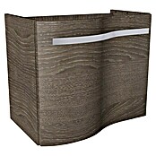 Camargue Wave Mini Waschtischunterschrank (39 x 60 x 50 cm, Links, Eiche Maron, Matt)