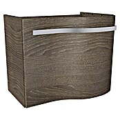 Camargue Wave Mini Waschtischunterschrank (39 x 60 x 50 cm, Rechts, Eiche Maron, Matt)