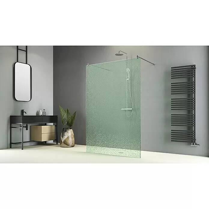 Camargue Duschwand Crash Glass - B x H: 135 x 200 cm, Beschichtet, Grün - Stimmungsaufnahme