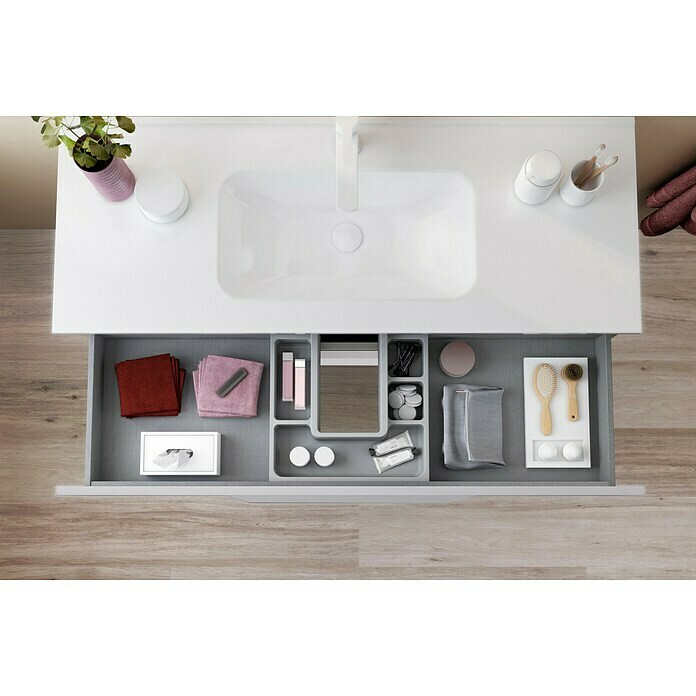 Riva Urban Waschtischunterschrank (80 x 45 x 56,5 cm, Eiche Grau/Weiß, Matt) | BAUHAUS