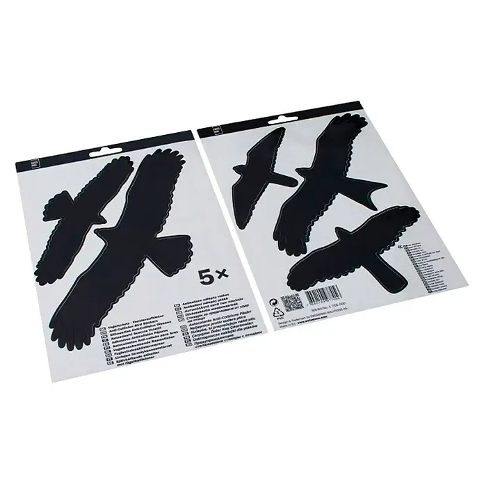 Swissinno Fensteraufkleber Vogel - Schwarz, Länge: 23,9 cm - Fensteraufkleber: 5x Anti-Kollisions Vogel-Silhouette Aufkleber zur Vermeidung von Vogelschlägen an Fenstern.