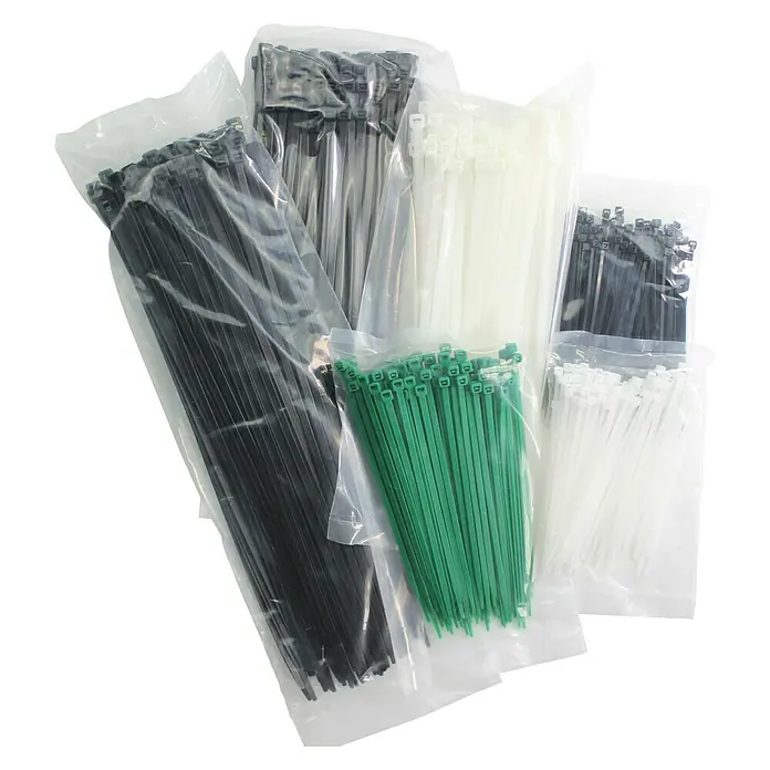 Voltomat Kabelbinder-Set - 600 -tlg. - Bündel verschiedenfarbiger Kabelbinder in Plastikverpackungen. Eine Auswahl an Kabelbindern, ideal für Organisation und Befestigung.