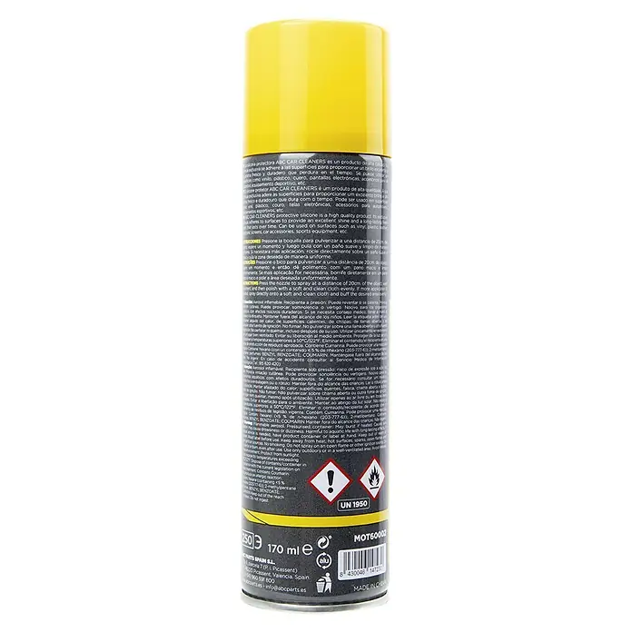 Limpia salpicaderos - 250 ml, Vainilla - Bote de silicona protectora ABC CAR CLEANERS, un producto de alta calidad para vinilo, plástico y más.