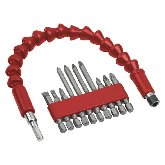 Connex Set de puntas - 11 pzs. - Juego de extensión de destornillador flexible con varias puntas para lugares de difícil acceso. Ideal para reparaciones y montaje.