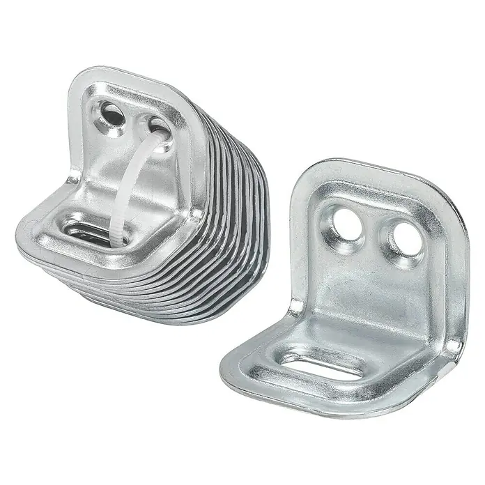 Stabilit Verstellwinkel - L x B x H: 25 x 30 x 1 mm, Verzinkt, 12 Stk. - Winkelverbinder aus Metall, ideal für robuste Verbindungen in Möbeln oder Konstruktionen, mit Öffnungen für Schrauben und Kabelbinder.