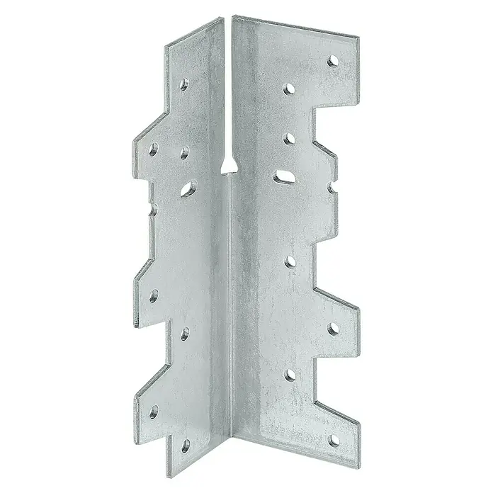 Stabilit Winkelverbinder - L x B x H: 40 x 40 x 120 mm - Ein zinkbeschichteter Holzverbinder mit vielen Löchern zur Befestigung. Der Verbinder ist für rechtwinklige Holzverbindungen geeignet.