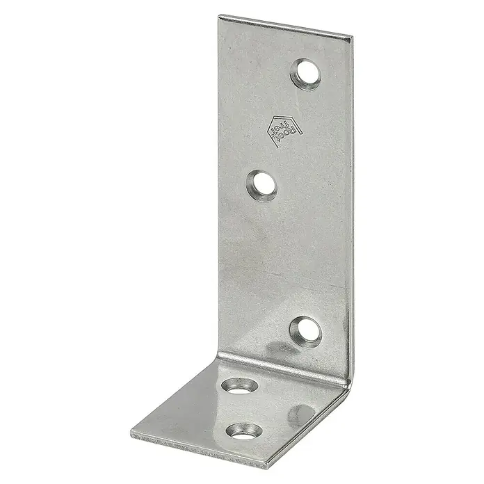 Vormann Starke Balkenwinkel - L x B: 80 x 30 mm, Edelstahl - Winkelverbinder aus Metall mit Löchern für Schrauben, ideal für stabile Verbindungen im Bauwesen und Heimwerken.
