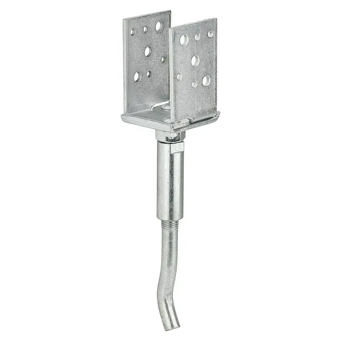 Vormann Verstellbarer Stützenschuh - L x B x H: 140 x 70 x 115 mm - Pfostenträger mit verstellbarer Schraube und U-Form zur sicheren Befestigung von Holzpfosten. Ideal für den Außenbereich und Holzkonstruktionen.