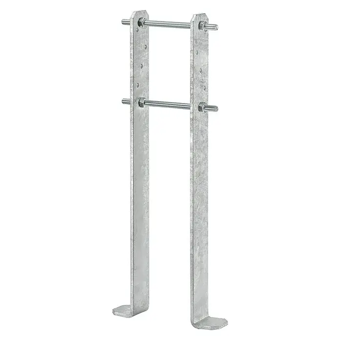 Vormann Schwerlastanker - L x B x H: 140 x 50 x 500 mm - Stabile, verzinkte Pfostenträger mit Gewindestangen zur sicheren Befestigung von Zaunpfosten oder Carports im Außenbereich.