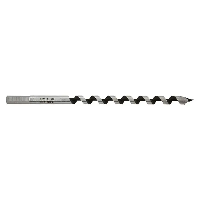 Wolfcraft Holzbohrer Standard - 1 Stk., Durchmesser Bohrer: 12 mm, Länge: 250 mm - Ein 12 mm Wolfcraft Holzspiralbohrer L250 in Silber und Schwarz. Präzises Werkzeug für saubere Holzarbeiten.