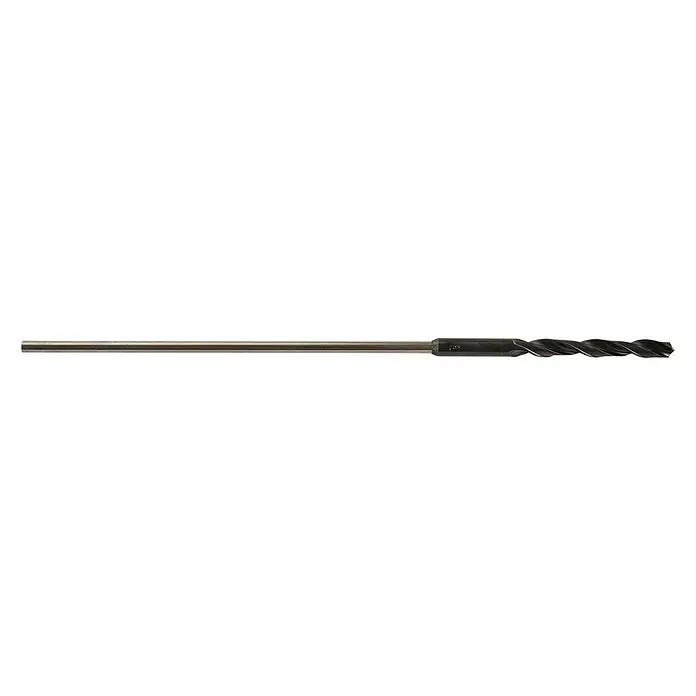 Wolfcraft Holzbohrer - Durchmesser Bohrer: 12 mm, 400 mm, 1 Stk. - Detailaufnahme eines Schlangenbohrers mit einer langen Welle und spiralförmigen Schneiden, ideal für tiefe und präzise Bohrungen.