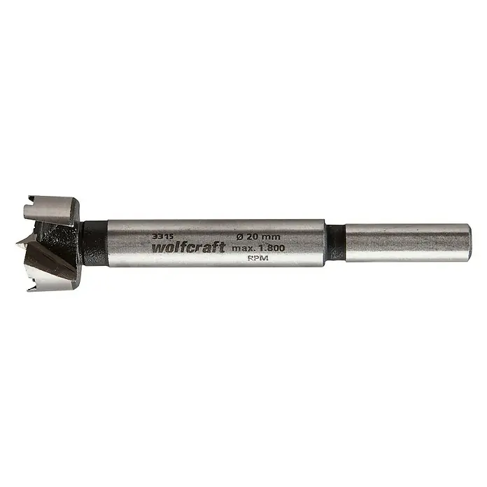Wolfcraft Forstnerbohrer - Durchmesser Bohrer: 20 mm - Forstnerbohrer von Wolfcraft mit 20 mm Durchmesser und max. 1.800 U/min. Geeignet für präzise Bohrungen in Holz.