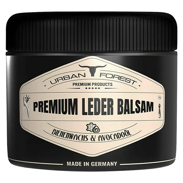 Urban Forest Premium Pflegemittel Lederbalsam - 250 ml - Dose Lederbalsam von Urban Forest mit Bienenwachs und Avocadoöl, hergestellt in Deutschland, für die Premium-Lederpflege.