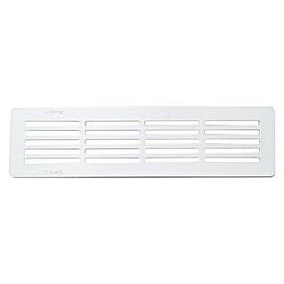 Rejilla de ventilación decorativa empotrable (30 x 8 cm, Blanco, Aluminio)