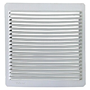 Rejilla de ventilación encastrable (16,5 x 17 cm, Blanco, Espesor: 0,6 mm, Aluminio)