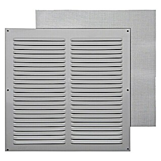 Rejilla de ventilación con mosquitera (30 x 30 cm, Aluminio, Espesor: 0,8 mm)