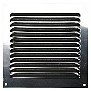 Rejilla de ventilación con mosquitera (15 x 15 cm, Acero inoxidable, Espesor: 0,5 mm)