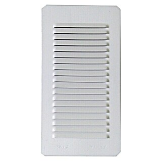 Rejilla de ventilación encastrable (11,5 x 22 cm, Blanco, Espesor: 0,8 mm, Aluminio)