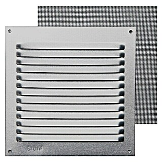 Rejilla de ventilación con mosquitera (15 x 15 cm, Aluminio, Espesor: 0,8 mm)