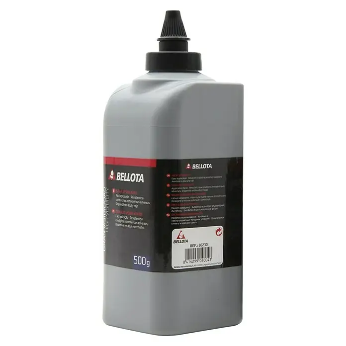 Bellota Polvo trazador - 500 g - BELLOTA 500g polvo de color: Marcador de alta visibilidad resistente a la intemperie, disponible en azul y rojo, ideal para construcción y topografía.