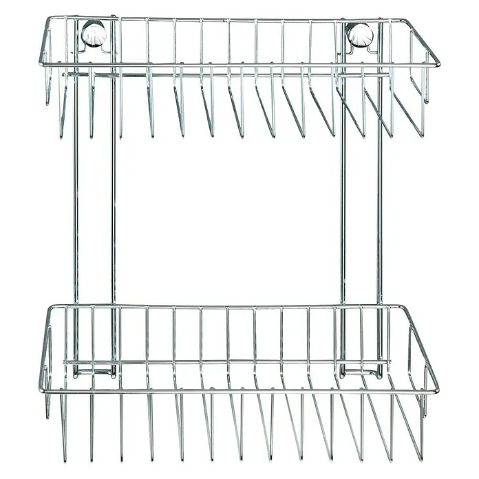 Wenko Classic Duschkorb - L x B x H: 14 x 24 x 26 cm, Chrom, Verchromt - Ein zweistufiges, verchromtes Duschregal zur praktischen Aufbewahrung von Badutensilien. Ideal für Ordnung und Komfort in der Dusche.
