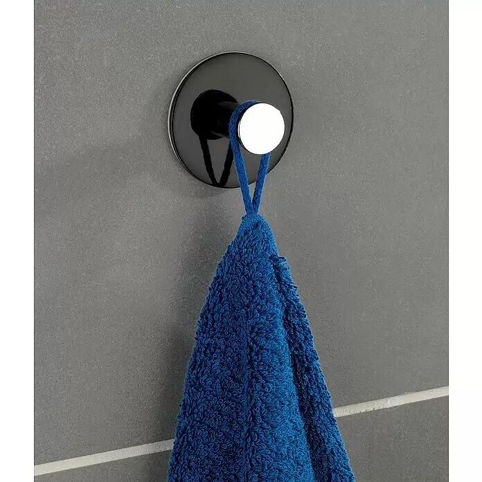 Wenko Handtuchhaken Tamo - 1 Stk., Schwarz, Zinkdruckguss - Detailaufnahme