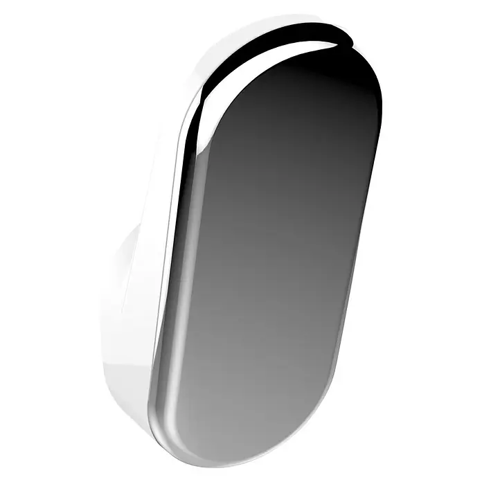 Wenko Handtuchhaken Anso - 2 Stk., Chrom/Weiß, Kunststoff - Nahaufnahme eines schlanken, weißen und silbernen magnetischen Handyhalters für das Auto.