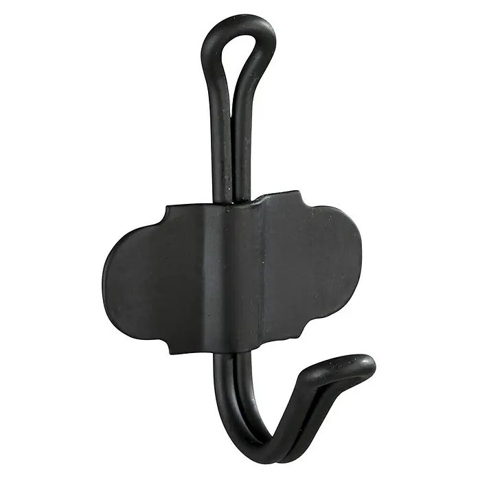 Wenko Handtuchhaken Nostalgie - 1 Stk., Schwarz, Metall - Schwarzer Garderobenhaken mit einer Aufhängeöse und einem Haken zum Aufhängen von Gegenständen, ideal für Flur oder Schlafzimmer.