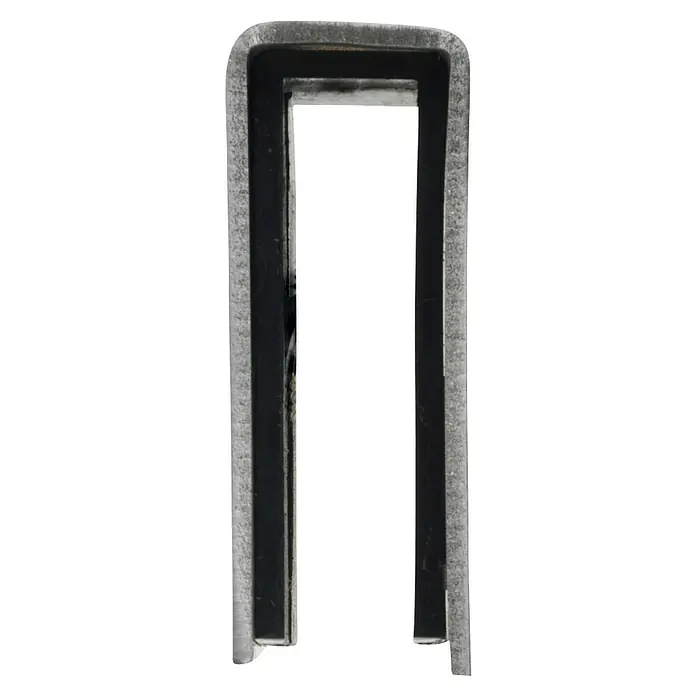 Wenko Badetuchhalter Vieste - Breite: 2 cm, Edelstahl, Matt - Nahaufnahme eines U-förmigen Metallrahmens, der ein modernes Design und robuste Bauweise zeigt.\n