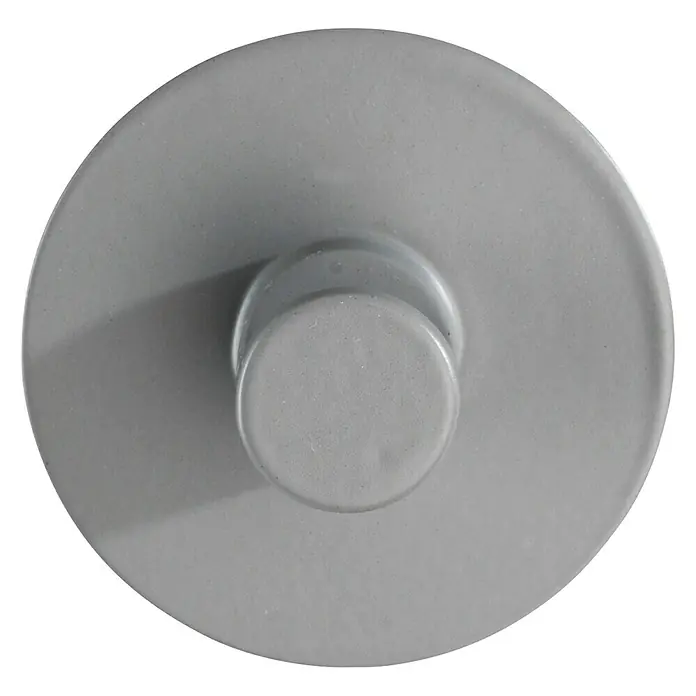 Wenko Handtuchhaken Savona Blister - 1 Stk., Grau, Edelstahl - Nahaufnahme eines grauen, runden Wandhakens. Perfekt für die Organisation von kleinen Gegenständen im Haus oder Büro.