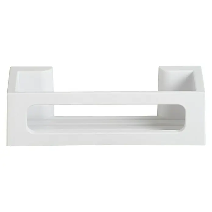 Wenko Duschkorb Power-Loc® Bralia - 12 x 30 x 8,5 cm, Weiß, Matt - Ein weißes Wandregal mit zwei Ablagen, ideal für Badezimmer oder Küche. Das schlichte Design fügt sich nahtlos in jede Einrichtung ein.