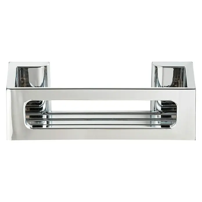 Wenko Duschkorb Power-Loc® Bralia - 12 x 30 x 8,5 cm, Chrom, Glänzend - Elegantes Chrom-Wandregal. Praktische Ablage für Badutensilien oder Deko-Elemente, die Ihrem Bad einen Hauch von Luxus verleihen.