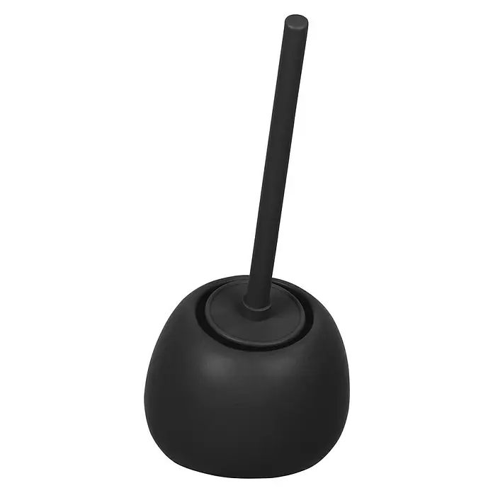 Wenko WC-Bürstengarnitur Posina - Silikon, Schwarz - Schwarze WC-Bürste mit Ständer. Das schlichte Design fügt sich nahtlos in jedes Badezimmer ein und sorgt für Sauberkeit.