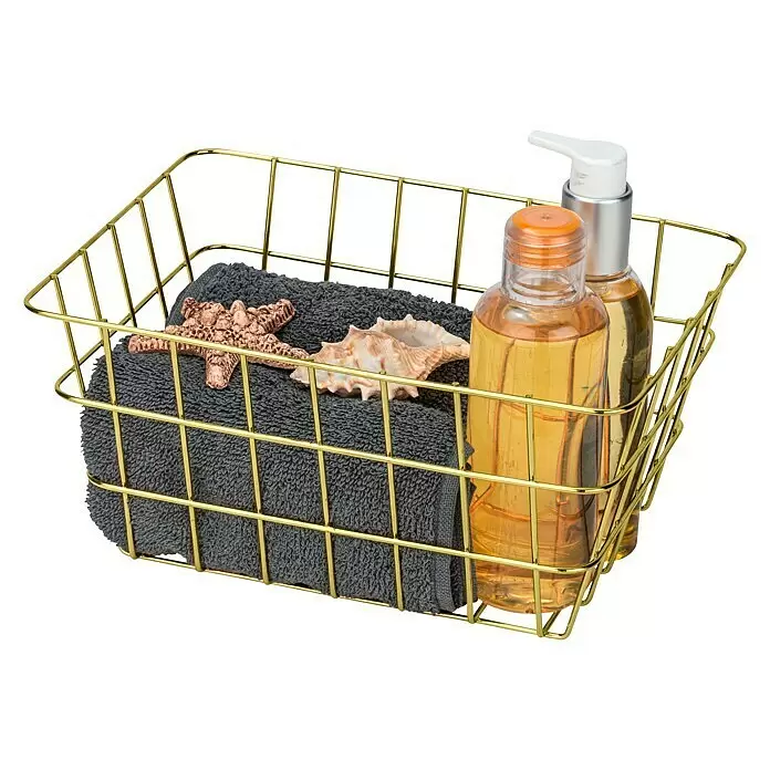 Wenko Bad-Aufbewahrungskorb Viana - L x B x H: 12 x 18 x 25 cm, Metall, Gold - Anwendungsbeispiel